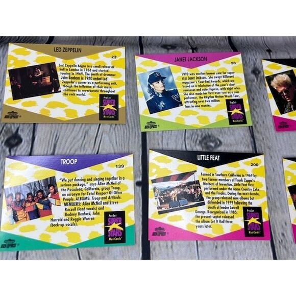 1991 Vintage 10 Card Set Retro ProSet Super Stars MusiCards Music Trading Cards - Picture 7 of 8